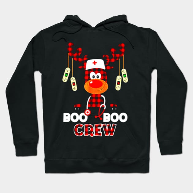 Boo Boo Crew Reindeer Nurse Hoodie by bosssirapob63